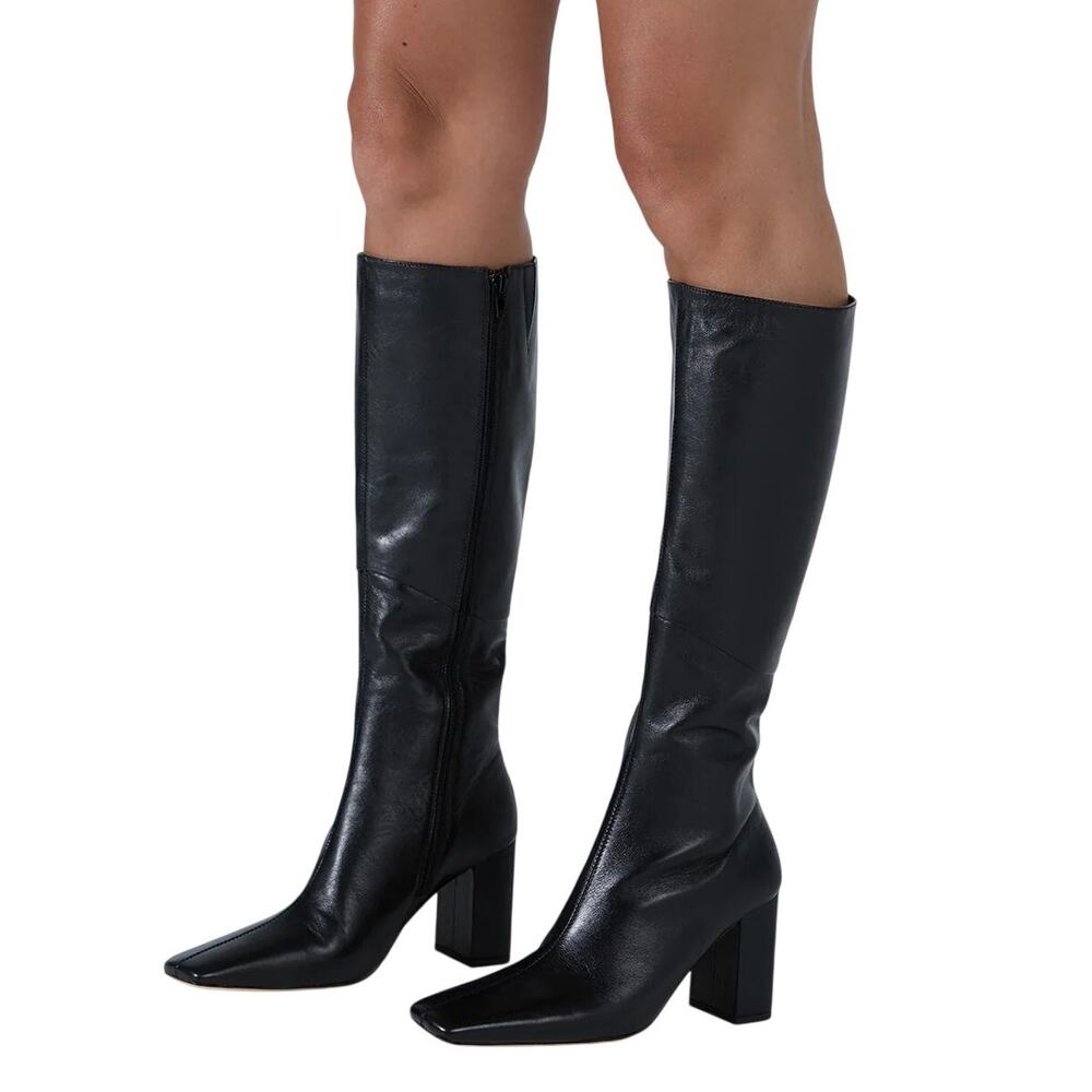 Tony Bianco Foxy Knee High Boot Block Heel Square Toe Fall Winter Party Night 7